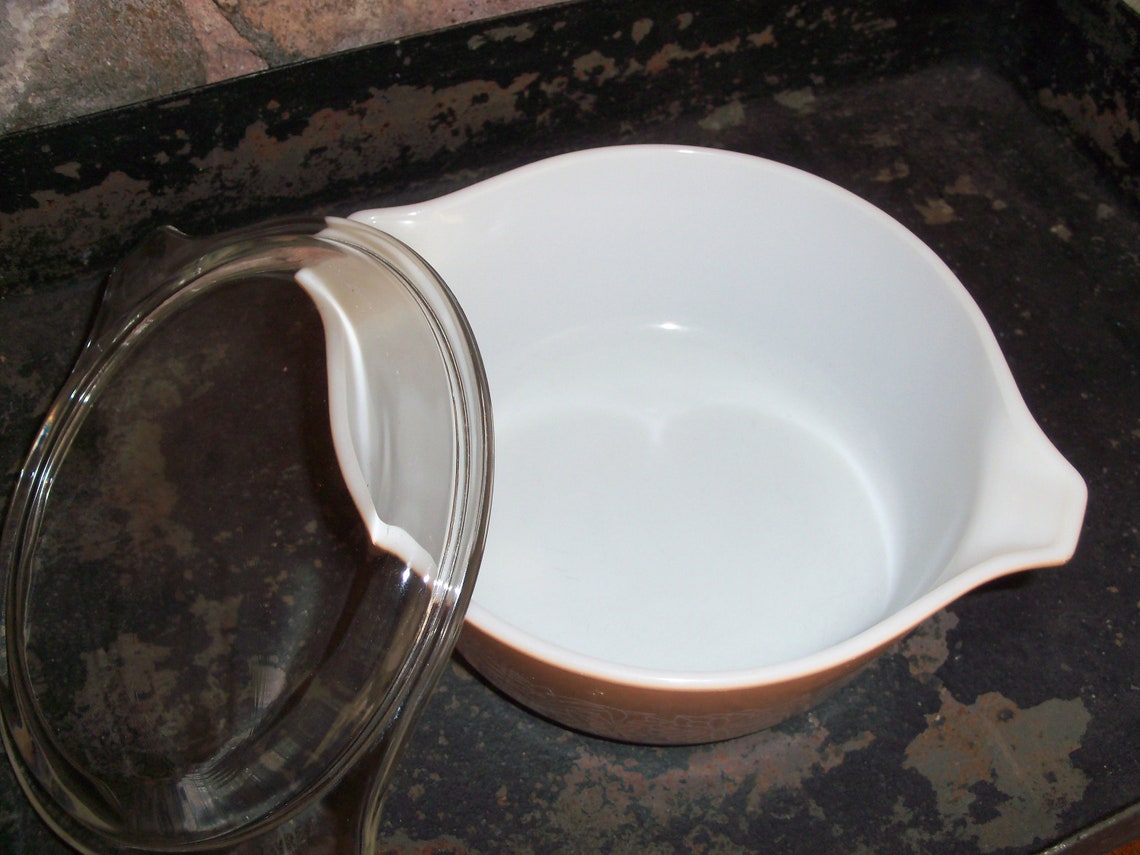 Vintage Pyrex Small to Medium Sized Woodland Covered Casserole Bowl ...