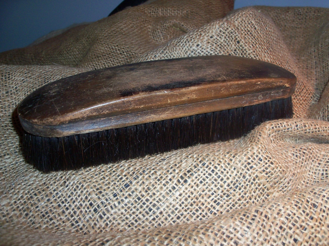 Antique Large Wooden Horse Hair Clothes Brush Etsy