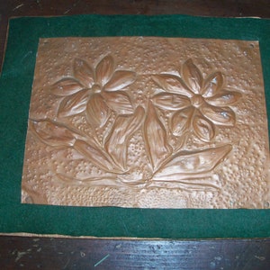 Vintage Handmade Copper Wall Art Floral Decor Primitive