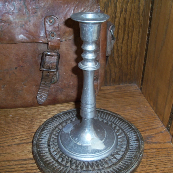 Large Tall Vintage Wilton Columbia Pewter Candle Holder Candlestick Taper