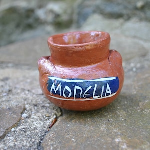 Small Handmade Primitive Clay Pottery Jar Mexico Morelia