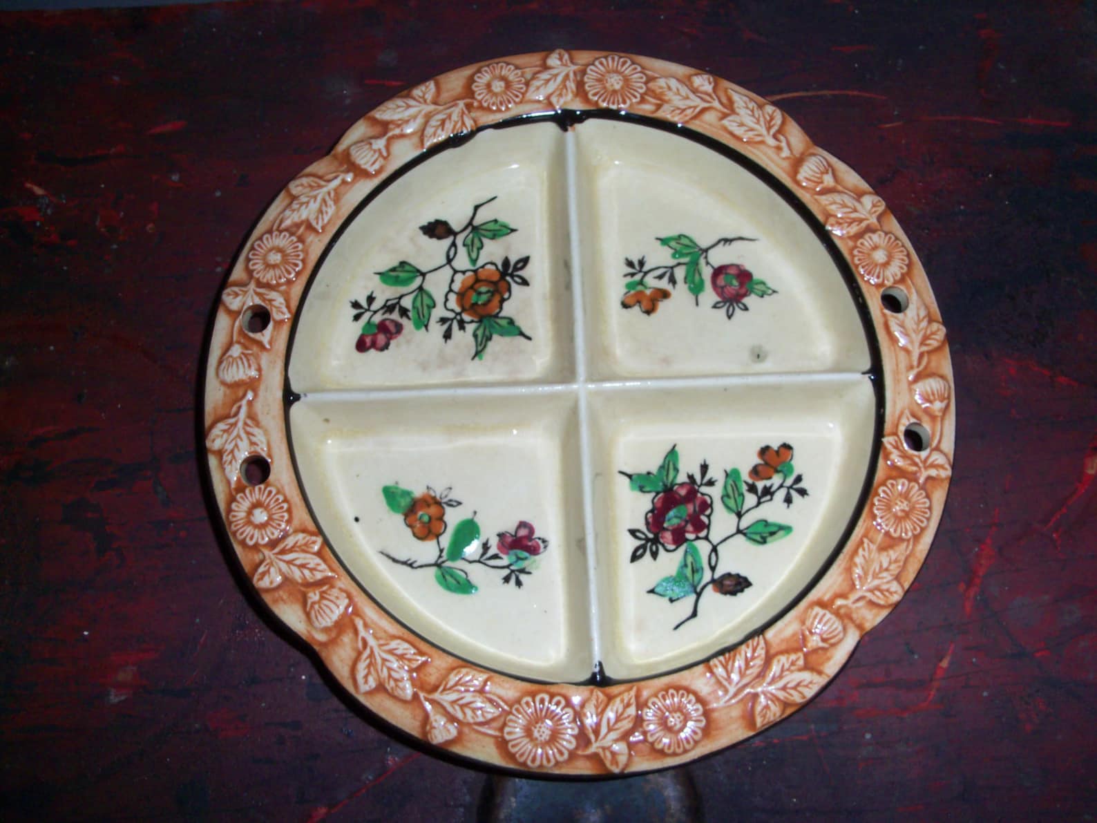 Vintage Ceramic Japan Handpainted Divided Plate Etsy
