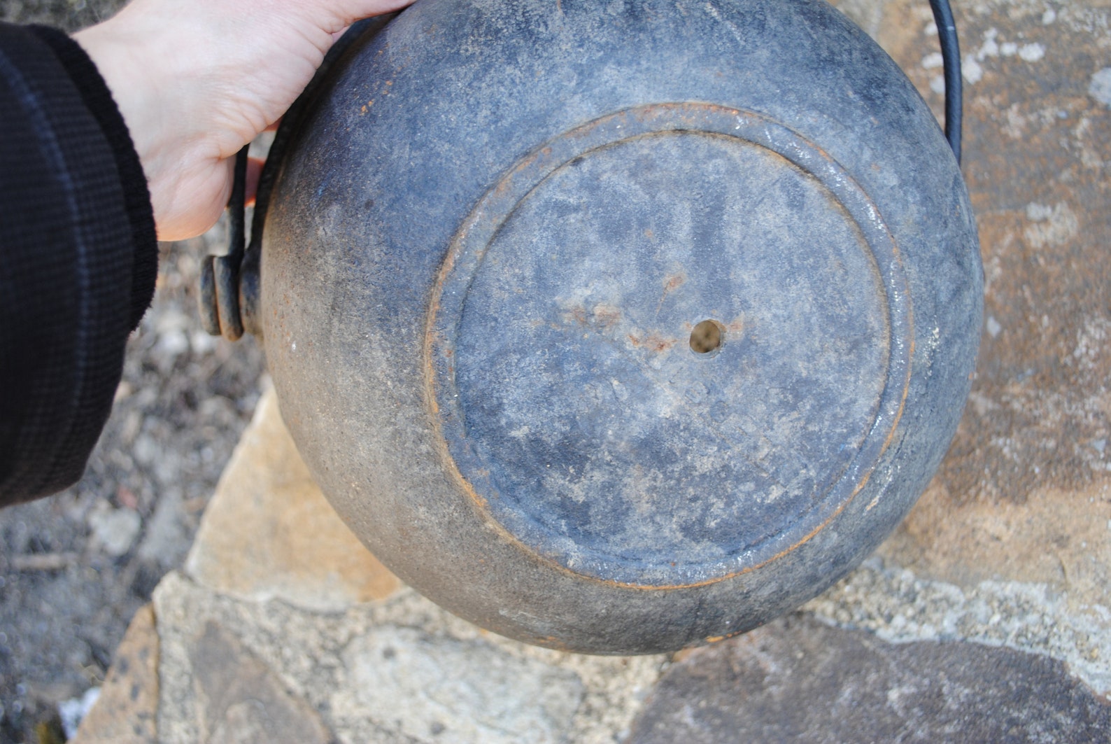 Large Vintage Cast Iron Hanging Pot Planter Farmhouse Etsy