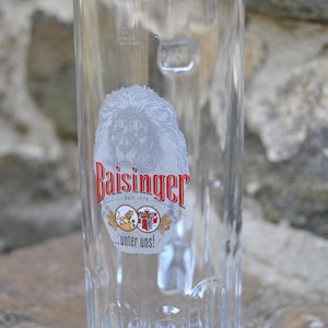 Baisinger Germay Tall Mug Glass Beer Barware Rare Lion Drinking