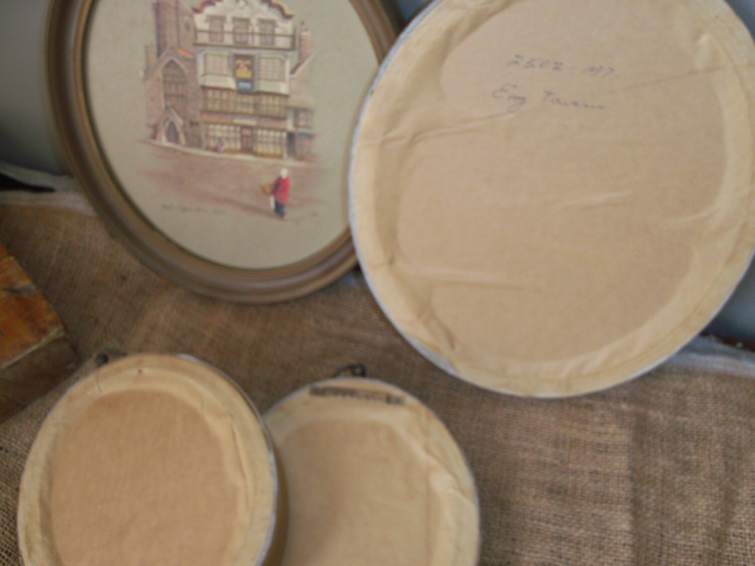 Set of 4 Vintage Clyde Cole Paul Porter British Artist Oval