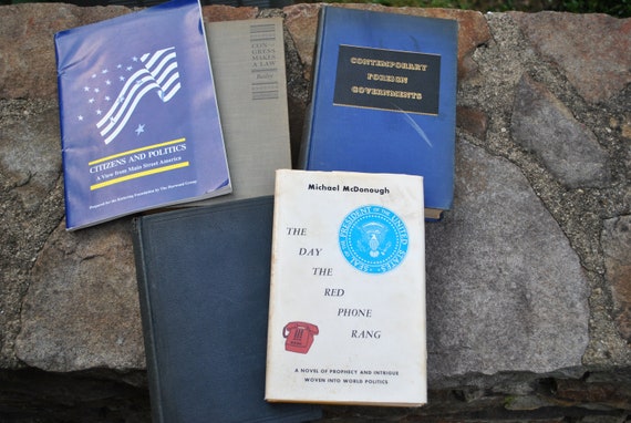 Set of 5 Vintage Books Readings on Politics Democracy Government Congress Law Book Lot *