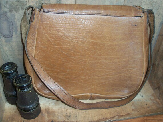 Vintage Handmade Leather Bag Purse Handbag Messen… - image 8