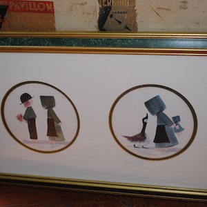 Vintage Framed Graebner Amish Artwork Framed Numbered Signed Wall Decor