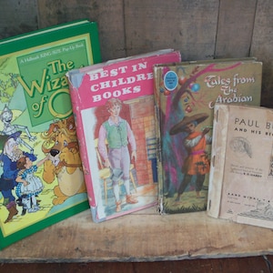 Set of 4 Vintage Children&#39;s Kid&#39;s Books Reading Stories Lot *