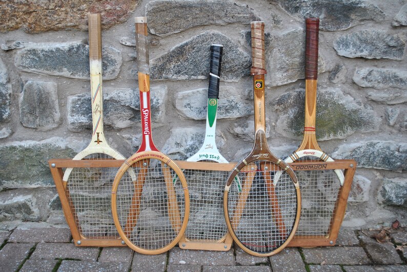Satz von 5 Vintage Holz Tennisschläger Display Sport Spiel | Etsy