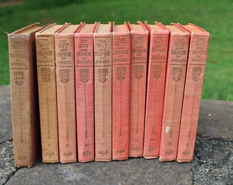 Antico The Wit and Humor of America 1911 10 volumi Set completo libro di lettura con copertina rigida