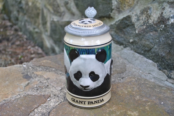 Giant Panda Budweiser Stein Endangered Species Barware Mug Beer
