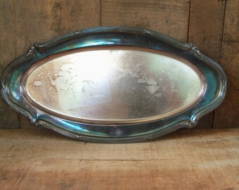 Vintage European Silver Plated Tray Serving Dish
