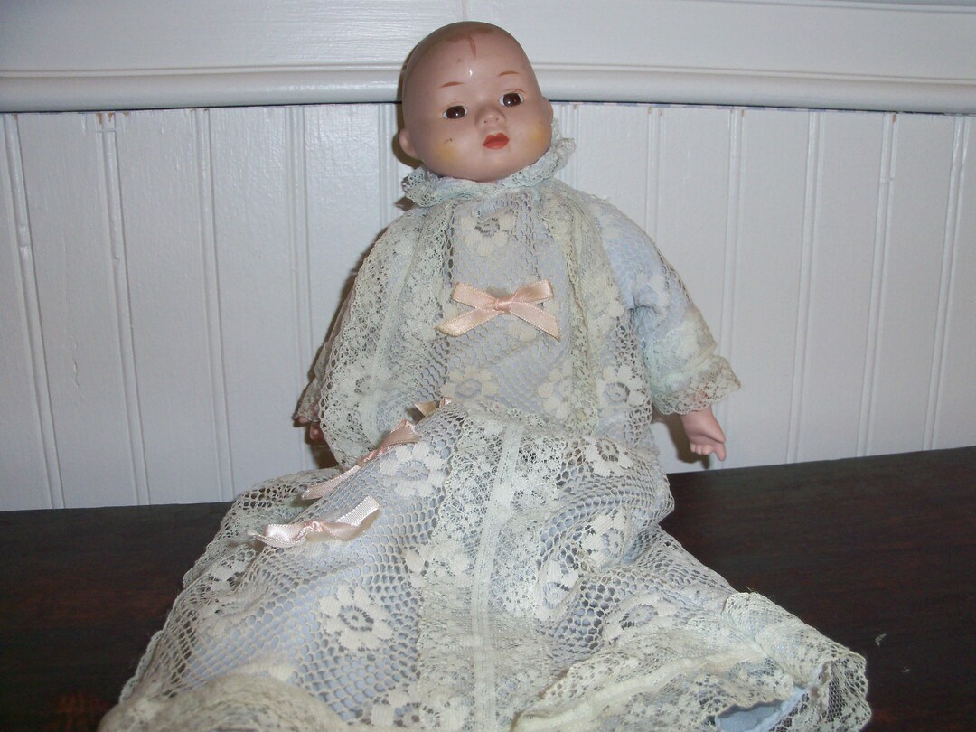 Antique Ceramic Doll Child Play Dress Etsy