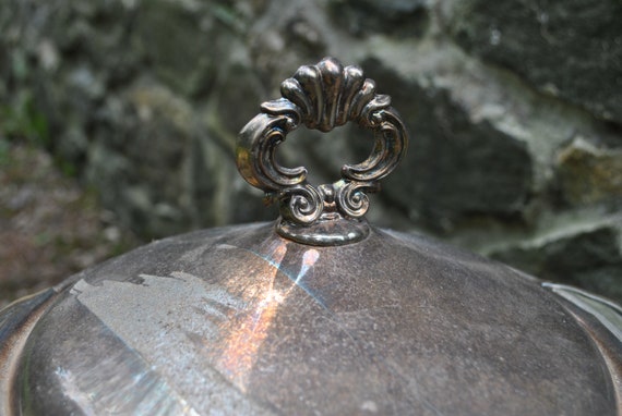 米国ヴィンテージ F.B. Rogers 銀仕上げ皿 Antique FB Rogers Chafing Dish Heating Covered Serving Silver