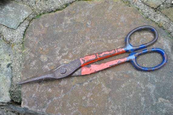 Antique Large Heavy Duty Scissors Carpet Cutter Tool 