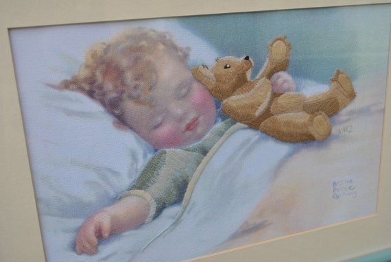 Bessie Pease Gutmann Cross Stitch Framed Embroidery Happy Dreams
