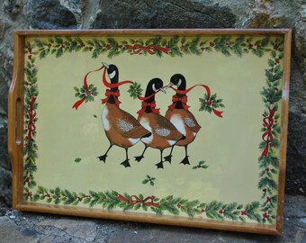 Christmas Tray Geese Serving Holiday Festivities