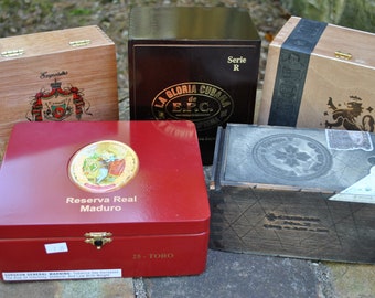 Cigar Box Collection Lot Set Stogie Smoking Wooden