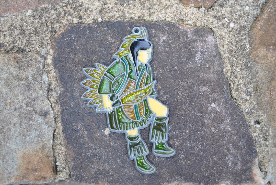 Suncatcher Native American Indian Dancing Window Sunlight Etsy