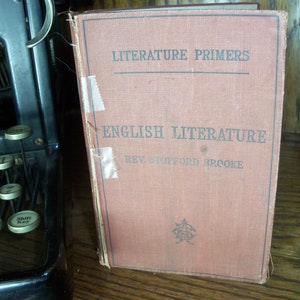 Antique 1900 English Literature Book Primers Reading Small Hardcover Staging Old *