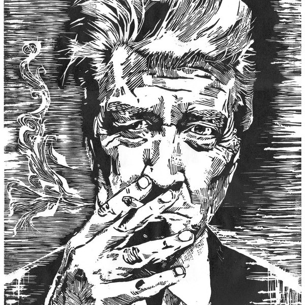 David Lynch - Woodblock Print - Large Poster