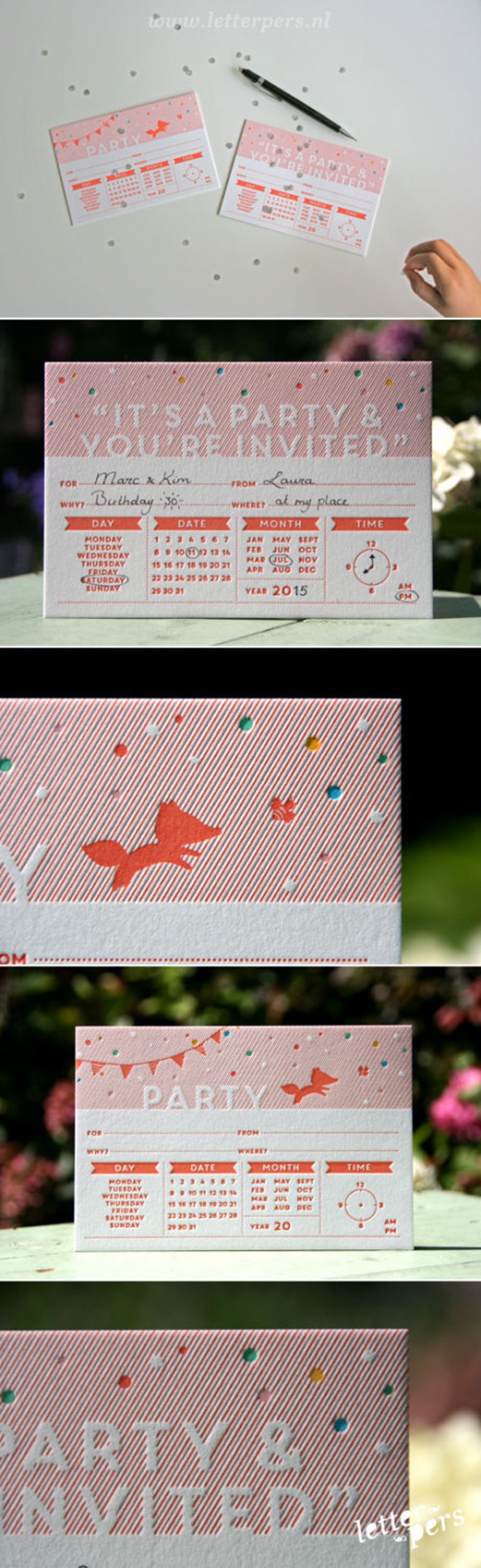 Fillin Invitation Letterpress Etsy