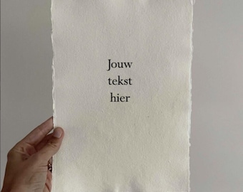 Je eigen tekening of tekst op handgeschept papier