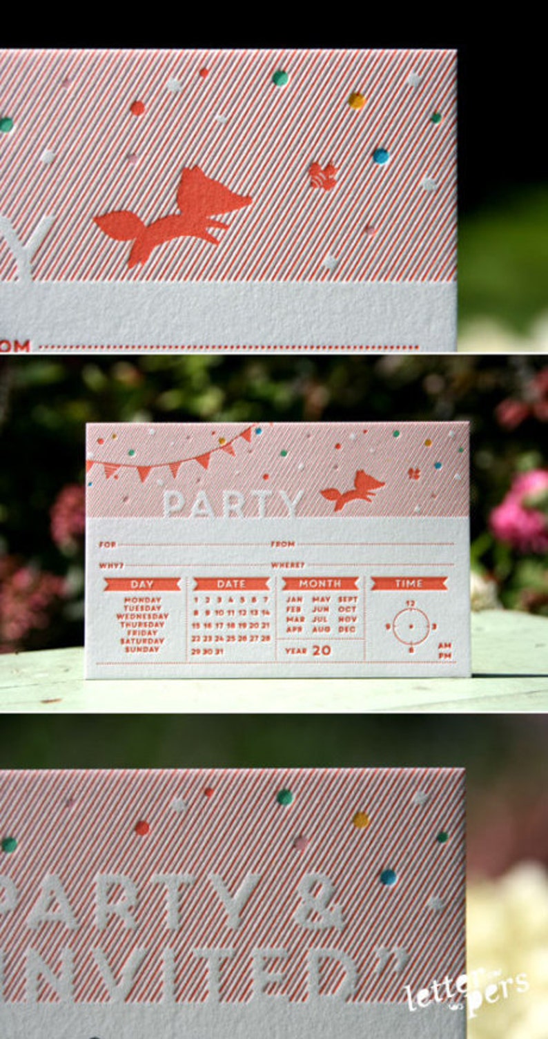 Fillin Invitation Letterpress Etsy