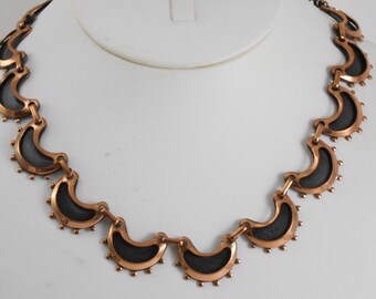Vintage Renoir Signed Copper Link Necklace /Southwestern style Necklace