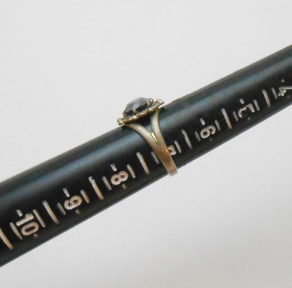 Statement ring round solitaire black hematite sto… - image 6