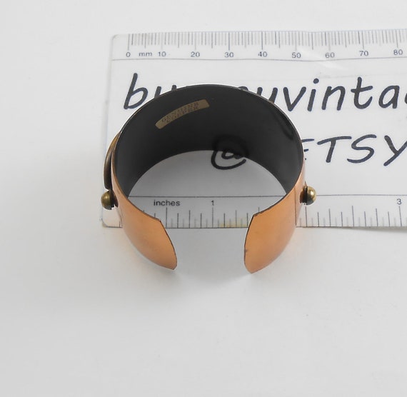 Genuine copper wide cuff bracelet / Renior Style … - image 2