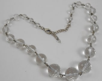 Collier En Argent Sterling Avec Perles De Cristal Naturel Facettées 10 Mm - Longueur 24 Pouces