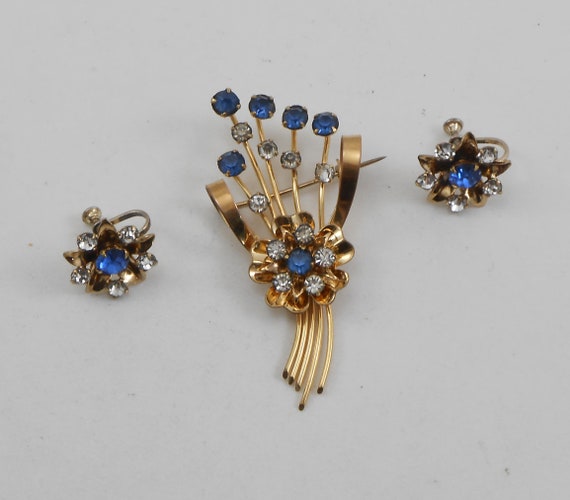 Parure De Boucles D'oreilles Clips Vintage Signées A. Brique Paris - Doré, Occasion