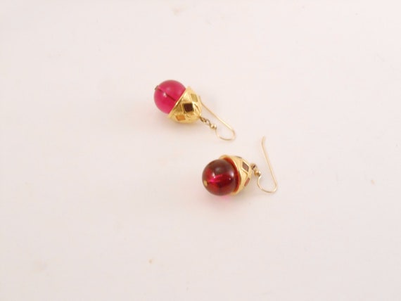 Vintage enamel and glass bead dangle earrings for… - image 2
