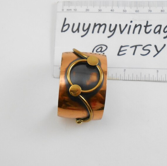 Genuine copper wide cuff bracelet / Renior Style … - image 3