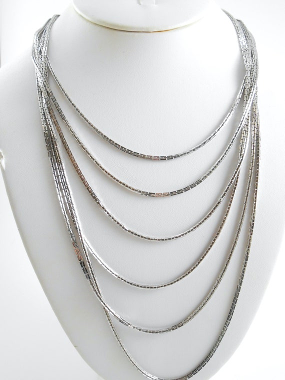 Vintage Citation multi strand silver necklace, Lon
