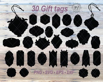 30 Halloween Gift Tag SVG Bundle | Gothic Shape Blank Craft Tag Bundle | Dark Academia Gifting Hang Tag Label (Digital Download)