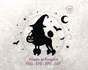 Pumpkin Halloween Dog SVG Spooky Poodle Witch Shirt Graphic | Cute Fall ...