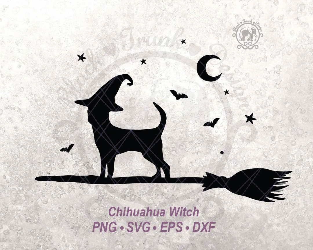 Dog Halloween SVG Chihuahua Spooky Flying Witchy Shirt Graphic