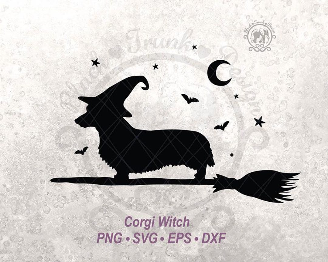 Dog Halloween SVG Corgi Spooky Witchy Shirt Graphic Silhouette | Cute ...