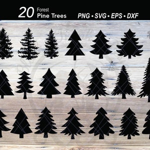 20 Weihnachts-Kiefer Baum Silhouette SVG Bundle | Wald Baum Landschaft Silhouette | Weihnachten Kiefer Baum Clipart |Wald Baum Szene Cut File