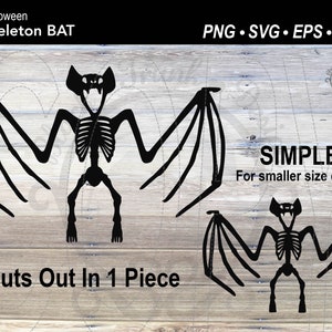 Witchy Bat Skeleton SVG Halloween Animal Flying Bat Shirt Graphic Cut File | Rib Cage Spooky Fall Season Stencil Silhouette Wall Decoration