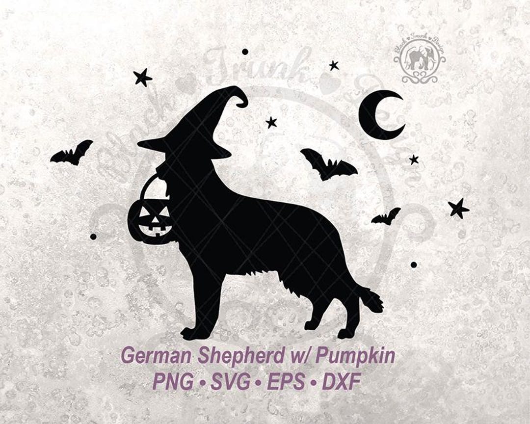 Pumpkin Halloween Dog SVG German Shepherd Spooky Witchy Shirt Graphic ...