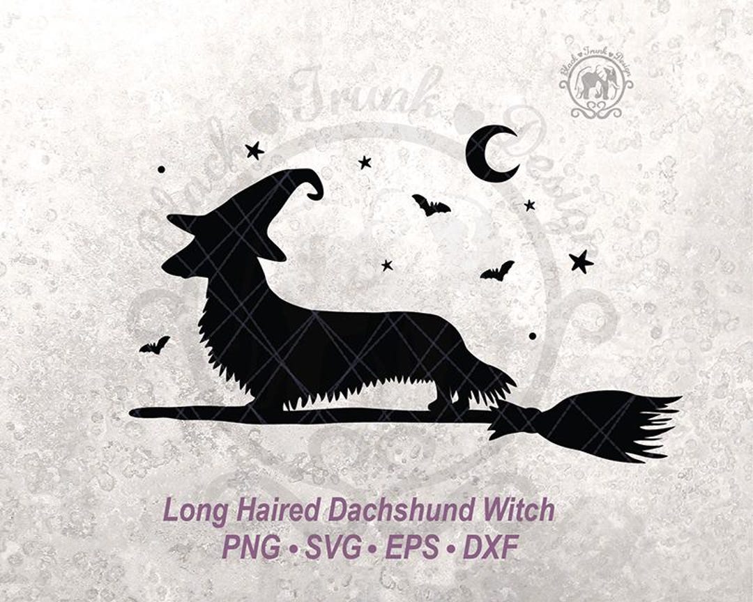 Long Haired Dachshund Halloween SVG Spooky Wiener Witch Shirt Graphic ...