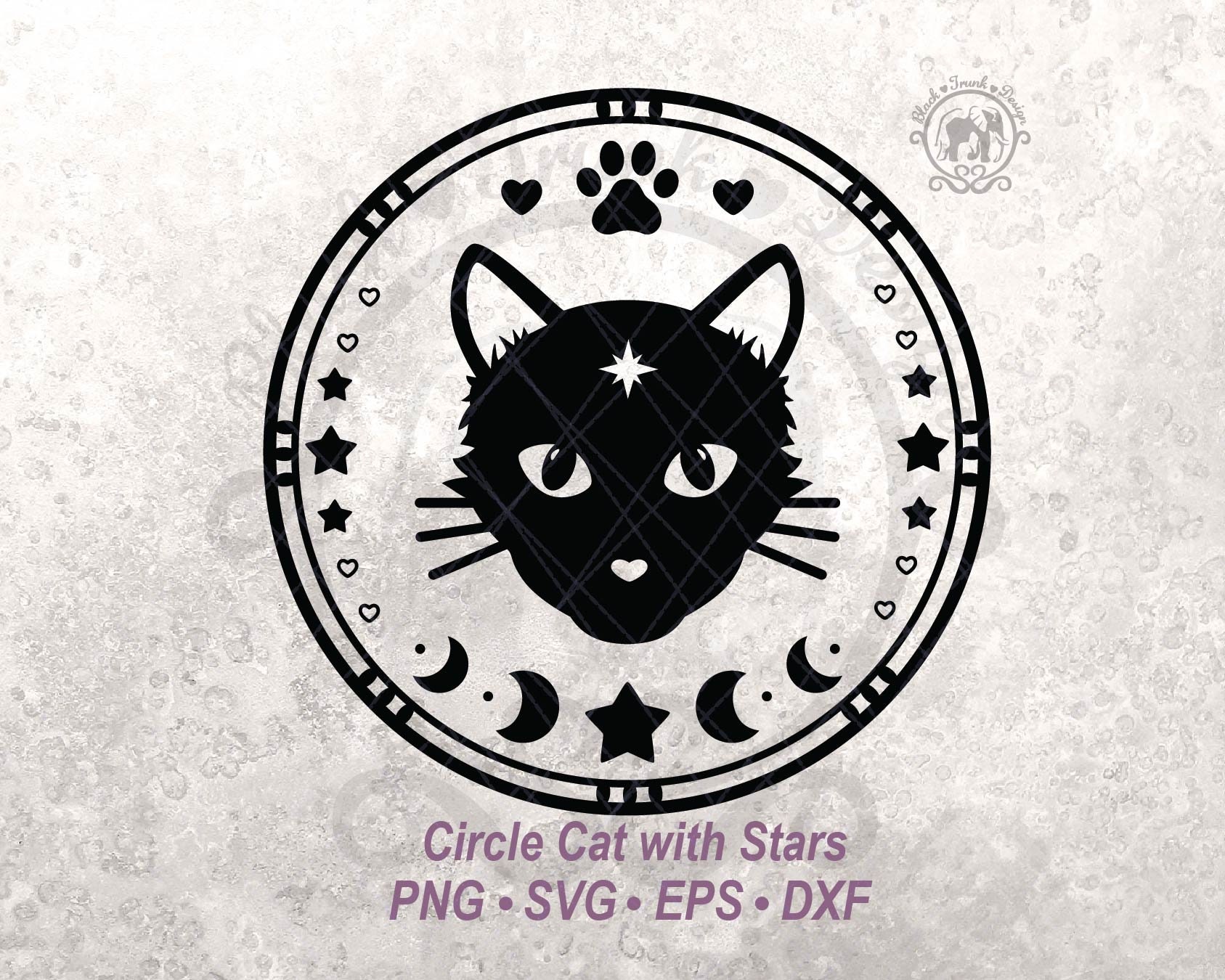 Mystical Cat SVG Shirt Graphic Cut File | Halloween Black