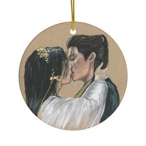 Tantai Jin & Li SuSu Kiss Ornament, Till the End of the Moon, Collectible Fine Art Ornament, Cdrama Gift, Cdrama Addict, Cdrama Christmas