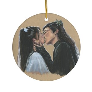 Orchid & Dongfang Qingcang Kiss Ornament, Love Between Fairy and Devil, Collectible Fine Art Ornament, Cdrama Gift, Cdrama Christmas