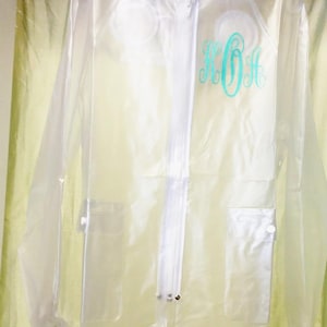 CLEAR RAIN COAT Unisex -Youth and Adult with Monogram or Logo