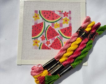 Wedges of Watermelon Needlepoint Canvas